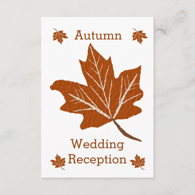 Autumn Design Wedding Reception Enclosure Card (Front)