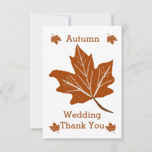 Autumn Design Wedding Thank You Card