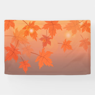 Autumn design with maple leaves and bokeh effect banner