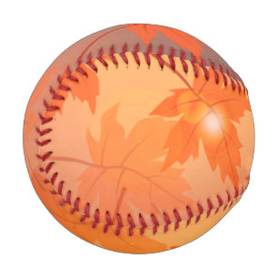 Autumn design with maple leaves and bokeh effect baseball