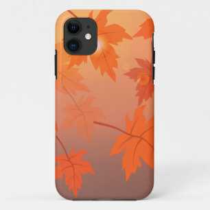 Autumn design with maple leaves and bokeh effect iPhone 11 case