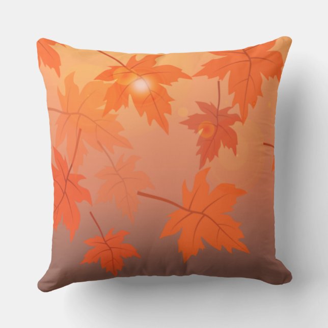 Autumn design with maple leaves and bokeh effect   cushion (Back)