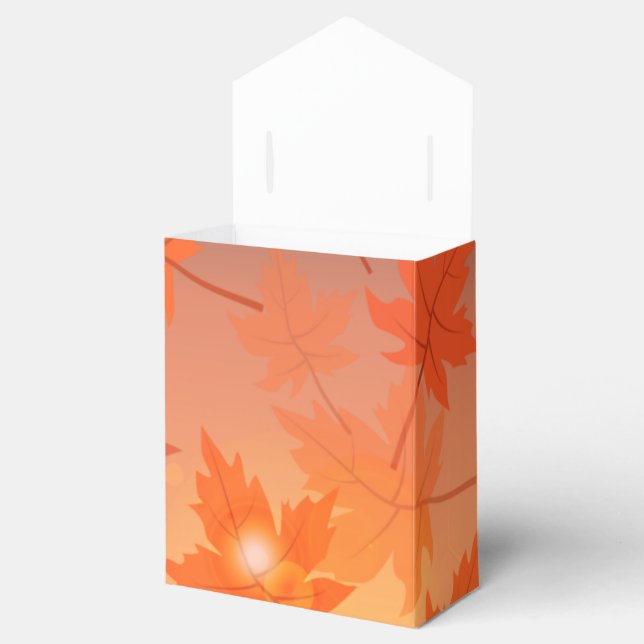 Autumn design with maple leaves and bokeh effect favour box (Opened)