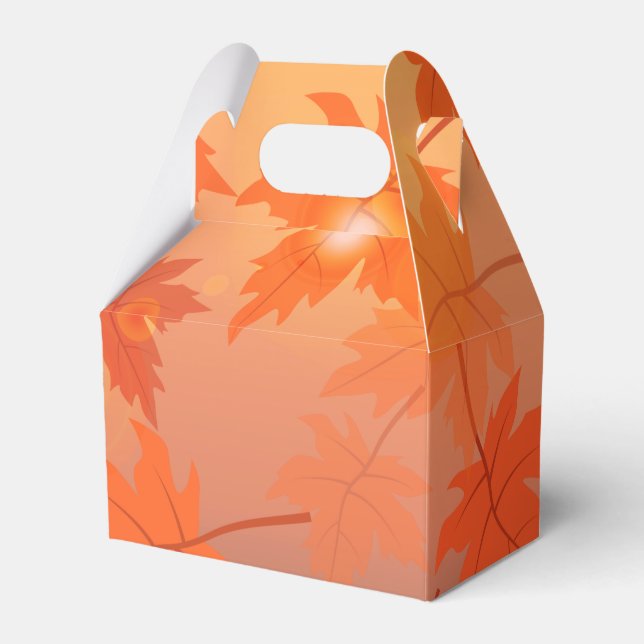Autumn design with maple leaves and bokeh effect   favour box (Front Side)
