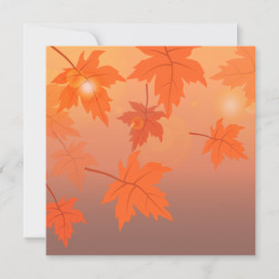 Autumn design with maple leaves and bokeh effect   invitation