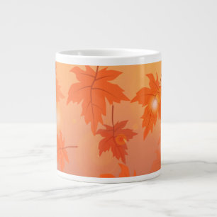 Autumn design with maple leaves and bokeh effect  large coffee mug