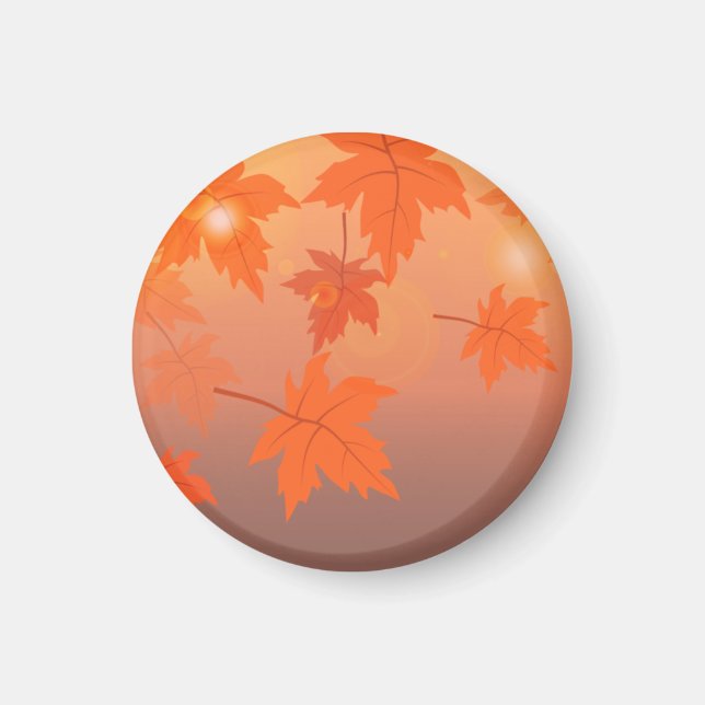 Autumn design with maple leaves and bokeh effect   magnet (Front)