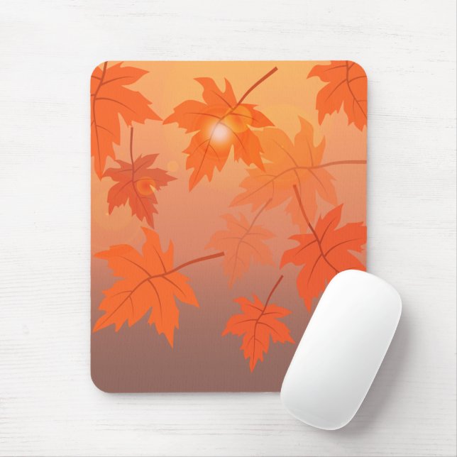 Autumn design with maple leaves and bokeh effect  mouse mat (With Mouse)