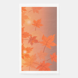 Autumn design with maple leaves and bokeh effect napkin