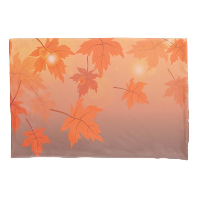 Autumn design with maple leaves and bokeh effect  pillowcase (Front)