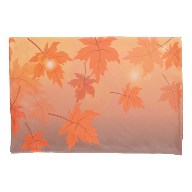 Autumn design with maple leaves and bokeh effect   pillowcase (Front-Left)