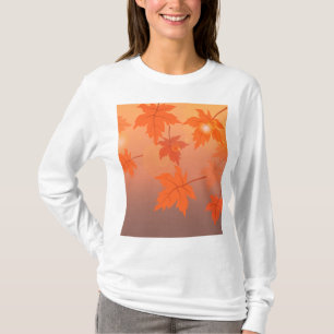 Autumn design with maple leaves and bokeh effect T-Shirt