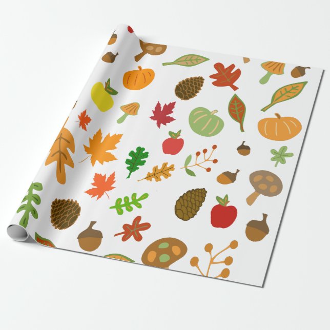 Autumn Design Wrapping Paper (Unrolled)