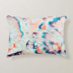 Autumn Dirty Art Graffiti. Tie Dye Shibori. Bordo Decorative Cushion