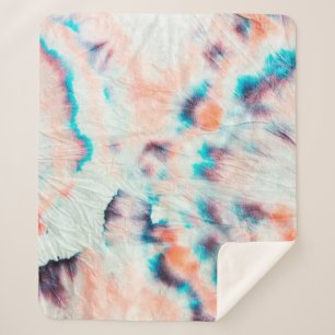 Autumn Dirty Art Graffiti. Tie Dye Shibori. Bordo Sherpa Blanket