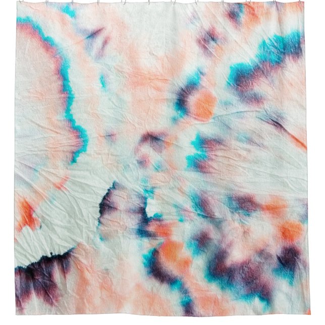 Autumn Dirty Art Graffiti. Tie Dye Shibori. Bordo  Shower Curtain (Front)