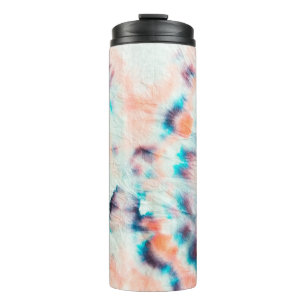 Autumn Dirty Art Graffiti. Tie Dye Shibori. Bordo Thermal Tumbler