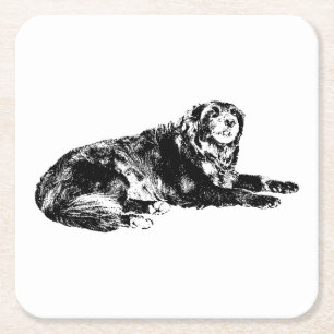 Autumn Dog Outline Coaster Accent