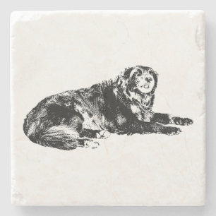 Autumn Dog Outline Coaster Accent