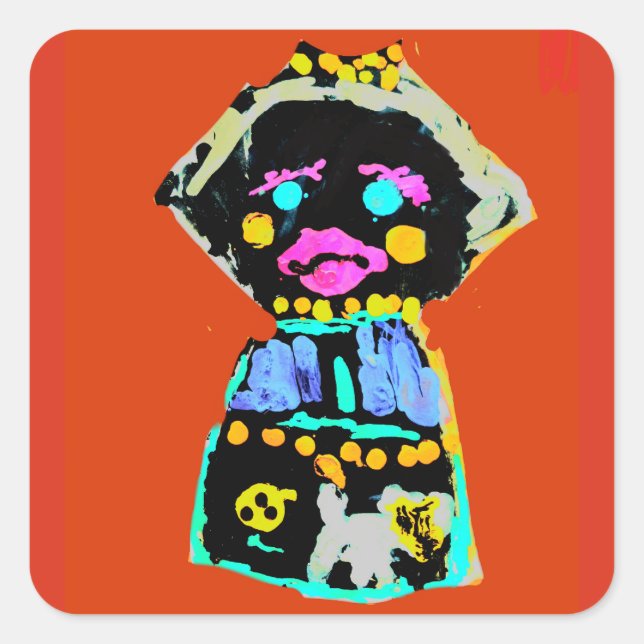 Autumn doll square sticker (Front)