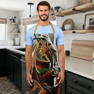 Autumn Dragon Orange Green Fantasy Apron