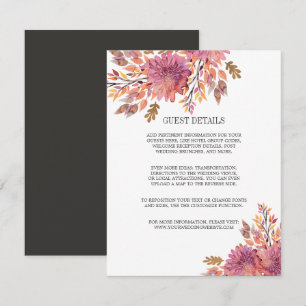 Autumn Dream Elegant Wedding GUEST DETAILS Invitation