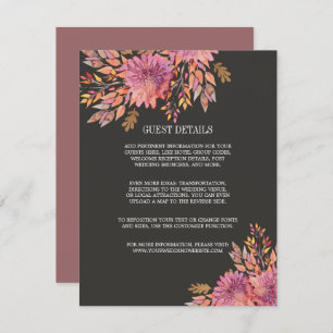 Autumn Dream Elegant Wedding GUEST DETAILS Invitation