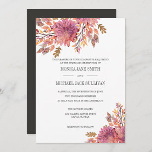 Autumn Dream Elegant Wedding Invitation