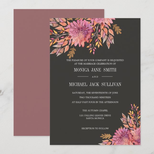 Autumn Dream | Elegant Wedding Invitation (Front/Back)