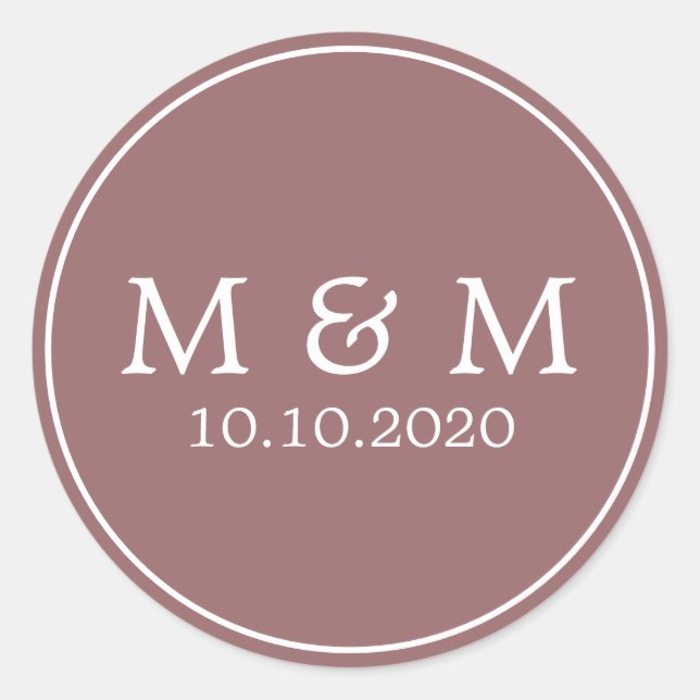 Autumn Dream | Wedding Classic Monogram Classic Round Sticker (Front)