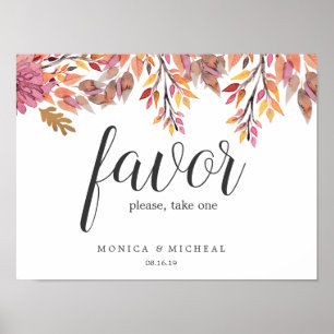 Autumn Dream Wedding Favour Sign