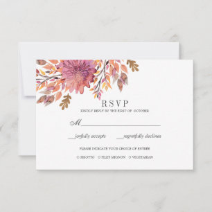 Autumn Dream   Wedding RSVP meal choice Card