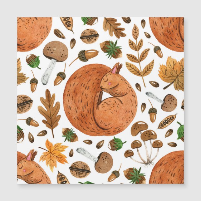 Autumn Dreams: Watercolor Squirrel Haven (Front)