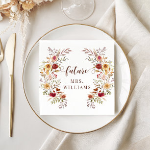 Autumn Dried Flowers Future Mrs Bridal Shower Napkin