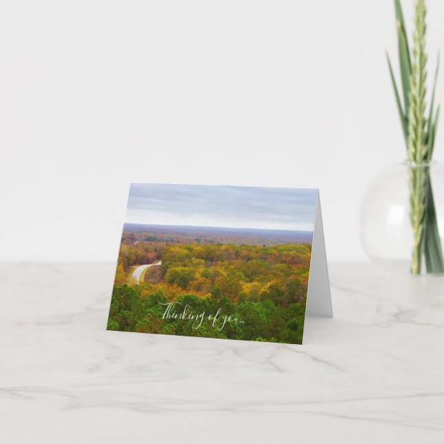 Autumn Drive Pano Thinking Of You Card (Front)
