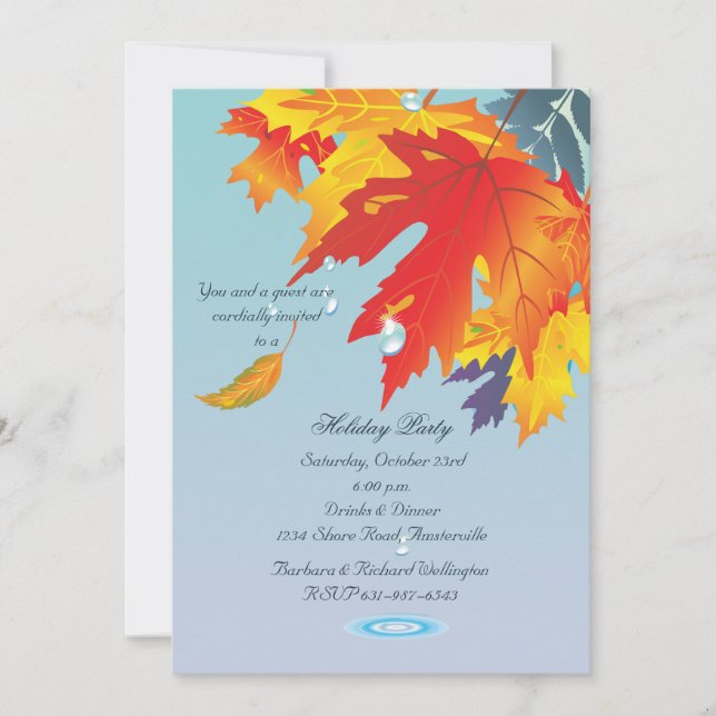 Autumn Drizzle Invitation (Front)