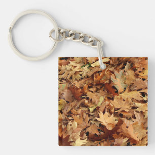 autumn, dry leaves key ring