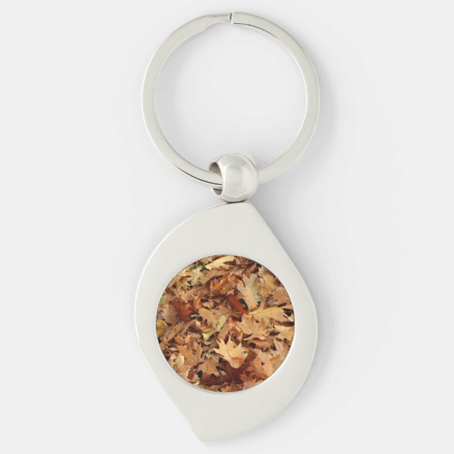 autumn, dry leaves key ring (Front)