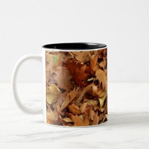 autumn, dry leaves Two-Tone coffee mug