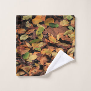 autumn, dry leaves wash cloth
