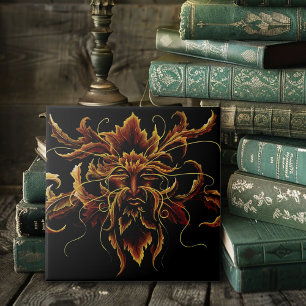 Autumn Dryad Celtic Fantasy Tile