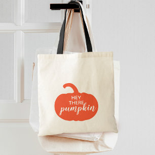 Autumn Dusty Orange Hey There Pumpkin Tote Bag