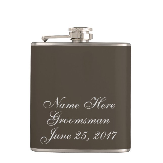 Autumn Earth Wedding Gift Hip Flask (Front)