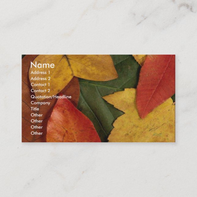 Autumn Ecstacy Business Card (Front)