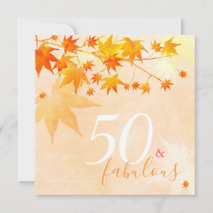 Autumn Elegance 50Th Birthday Party Invitation