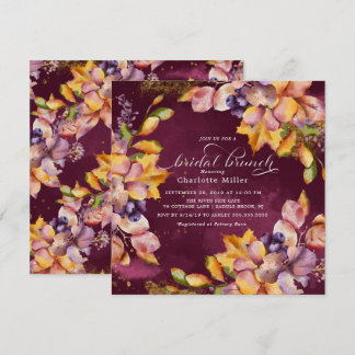 Autumn Elegance Bridal Shower Brunch Invitation