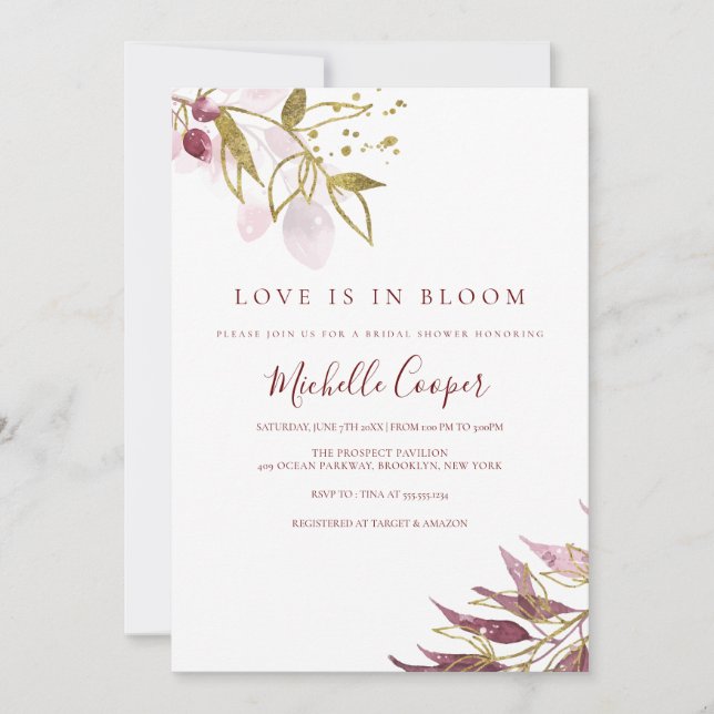 Autumn Elegance Bridal Shower Invitation (Front)