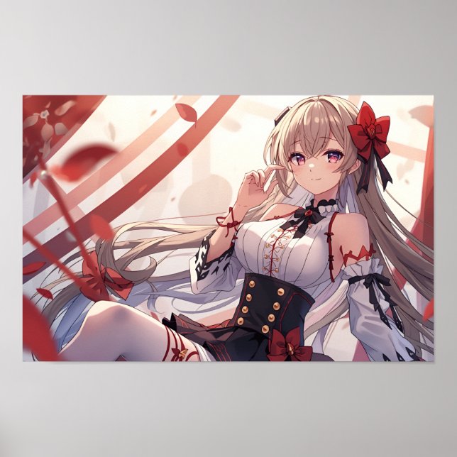 Autumn Elegance in Red and Black Poster (Front)