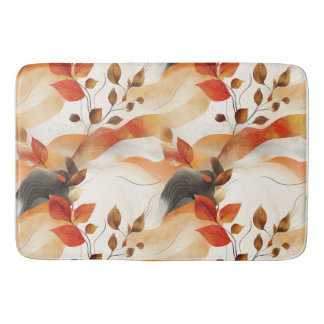 Autumn Elegance Seamless Pattern Bath Mat