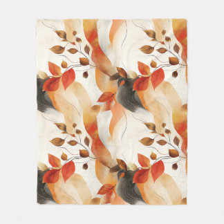 Autumn Elegance Seamless Pattern Fleece Blanket